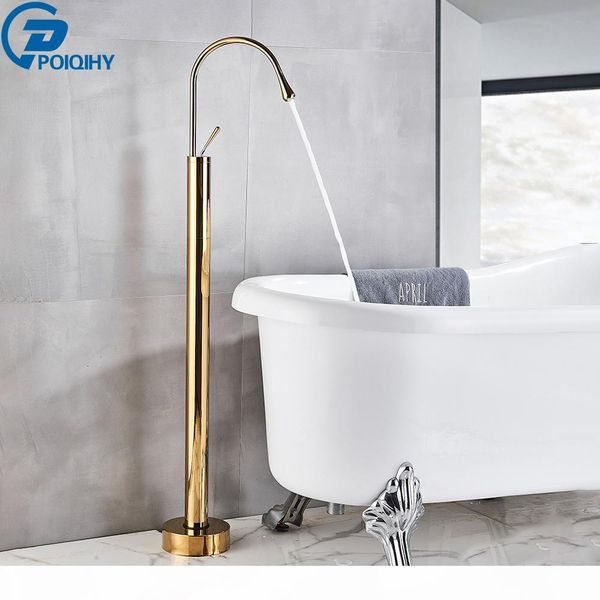 

poiqihy золотой ванной кран single level free standing ванна душ набор креативный напольные clawfoot ванна кран set cold hot bbyuda