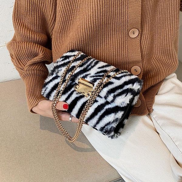 

мягкая плюшевая искусственный мех малой кожи pu crossbody сумка для женщин 2020 trending цепи плеча сумки женских trend сумки