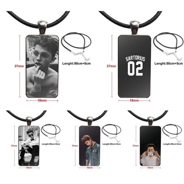 

for men women fashion glass cabochon necklace with women statement pendant rectangle necklaces jewelry jacob sartorius shy, Silver