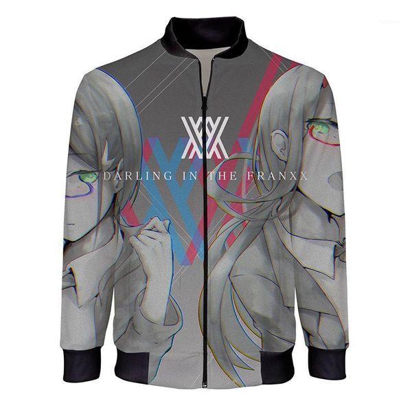 

2020 new casual anime pattern jackets darling in the franxx 3d printed men/women fashion stand collar zipper jacket coat1, Black;brown