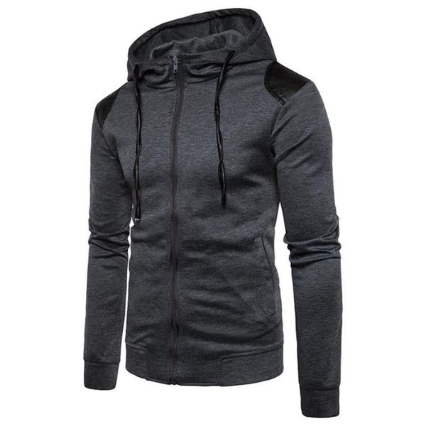 

men's hoodies & sweatshirts autumn and winter models men blend pullover hoodie basic hooded zipper outwear warm sudadera #, Black