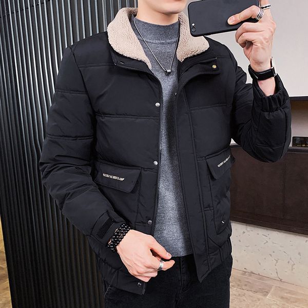

2020 new korean version thickened trend winter down padded jacket men's fashion brand cotton, Black