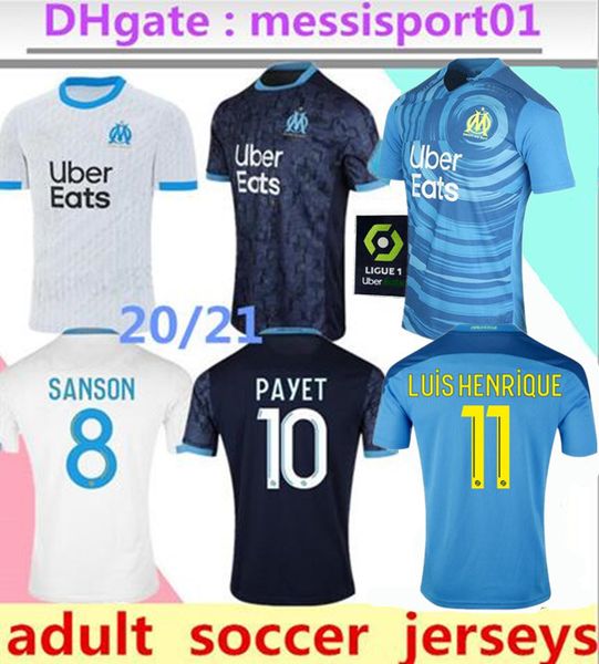 

2020 2021 olympique de marseille soccer jersey 20 21 om marseille maillot de foot cuisance benedetto payet kamara football shirt thauvin, Black;yellow