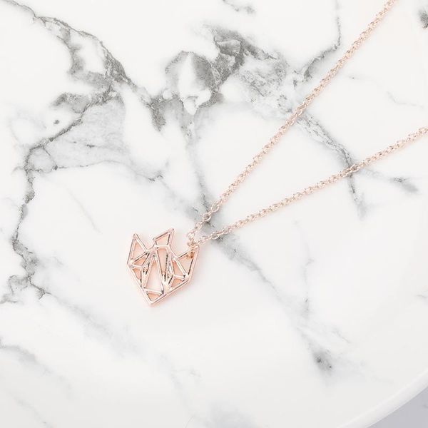 

fashion/rose gold tropical fish origami pendant necklace characin golden fish jewelry for gift, Silver
