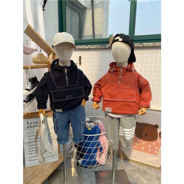 

hooded korean et children's autumn frock for boys and girls, Black
