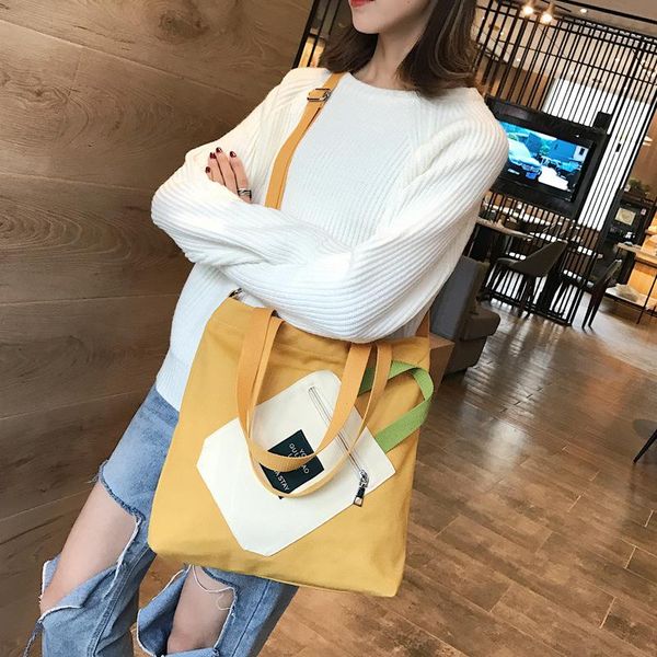 

2020 new canvas bag simple fashion ladies shoulder bag fresh crossbody canvas shoulder