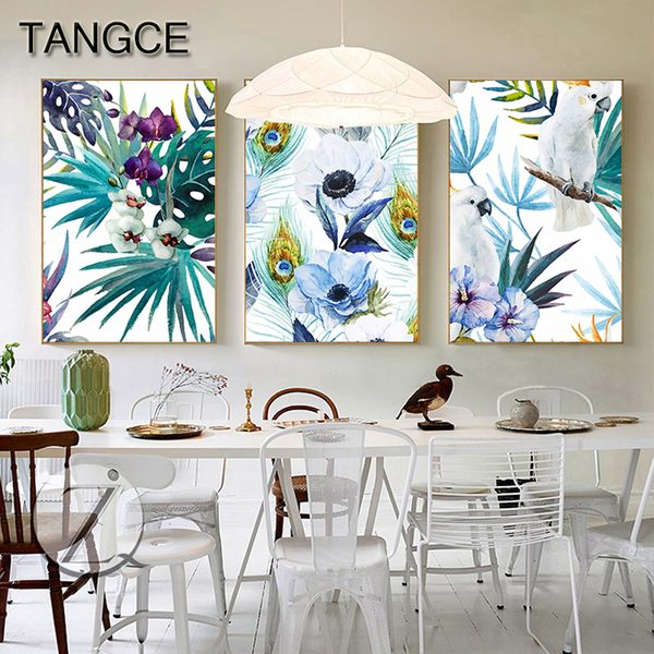 

nordic plant heaven bird canvas painting purple flower posters prints for living room romantic wall art picture affiche salon
