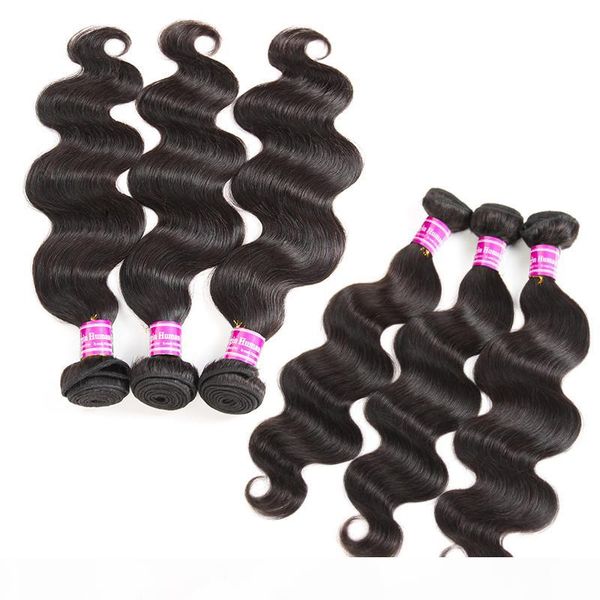 

wholesale 9a body wave brazilian virgin human hair bundles 6 pcs malaysian weave bundles remy human hair extensions vendors ing, Black
