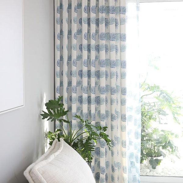 

curtains for living room maple simple pure fresh sitting room bedroom balcony terylene fabric window screen northern rural style1