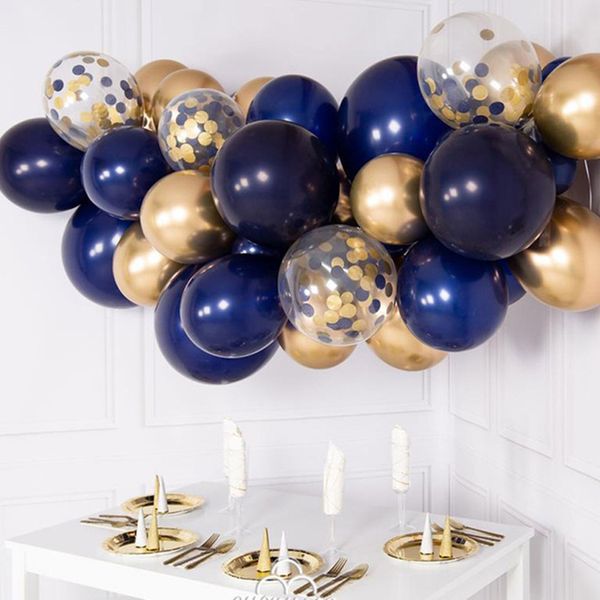 

30pcs diy balloons garland kit navy blue chrome gold metal chrome balloon garland wedding engagement 21 birthday decor 1027