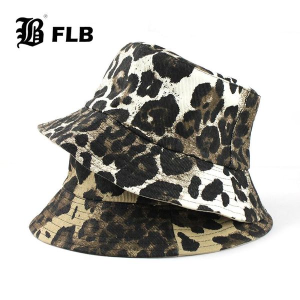 

flb] summer foldable leopard print bucket hat women outdoor cotton cap men basin chapeau sun prevent hats f378 wmtxze yyysports, Black;white