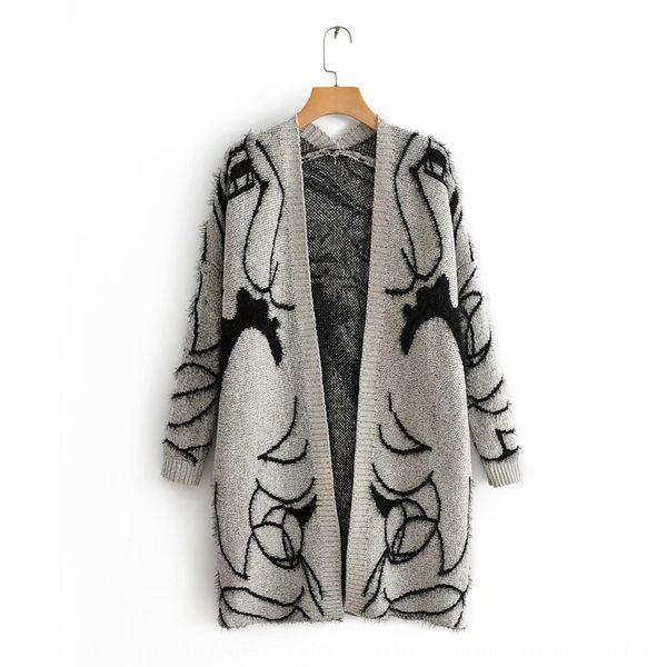 

73zly-9328 одежда 2020 новый литературный стиль норка красоты волос вязание 73zly-9328 женская одежда 2020 осень новый женский cardiganautum, White;black