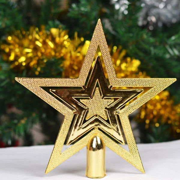 

1pcs 9.5cm golden glitter star christmas tree er ornaments decor xmas home festive decorations 1pcs 9.5cm wmtkjx loveshop01