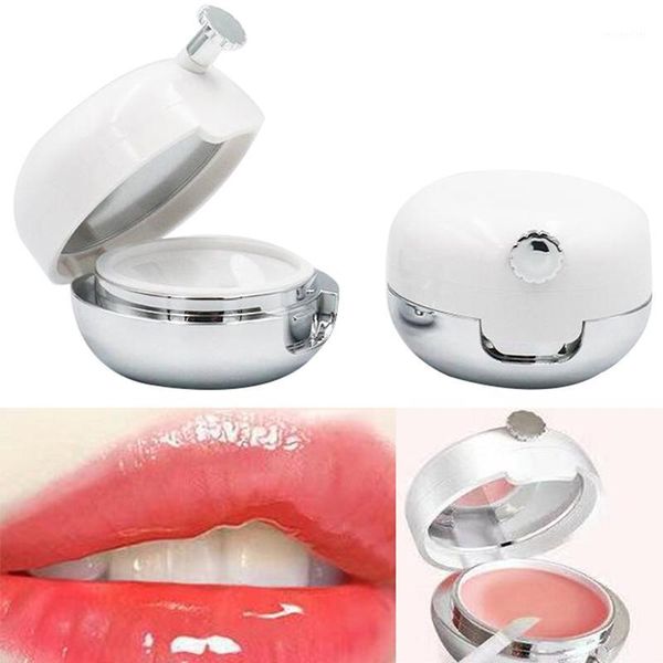 

storage bottles & jars white plastic lipstick container case with lip brush mirror round empty cute cosmetic for mask concealer1