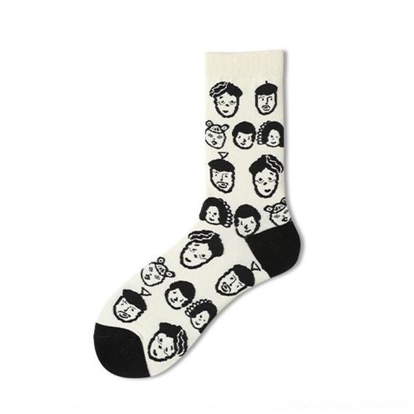 

q1amn women fashion ins sockssocks cartoon personality creativity funny men's korean funny and sockssocks stockings version cute trend, Black