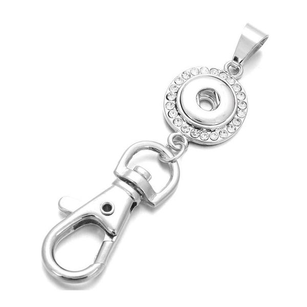 

new snap jewelry 12mm crystal round snap button keychains keyring pendant layard for women gi bbyisc, Slivery;golden