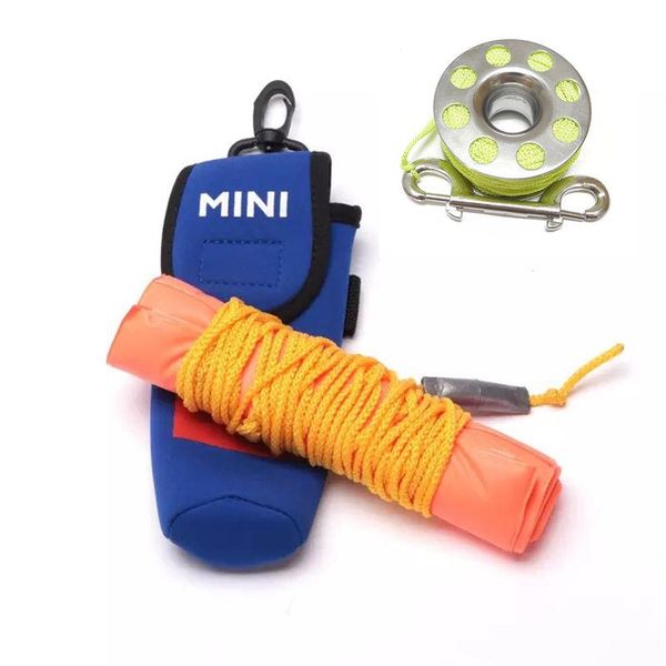 

55" mini diver below dive buoy scuba diving smb see me float orange and spool