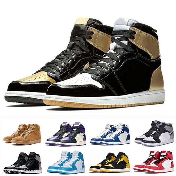 

2020 new quality satin mens twist basketball shoes 1 high obsidian unc mid chicago milan women trainers sneakers 36-46