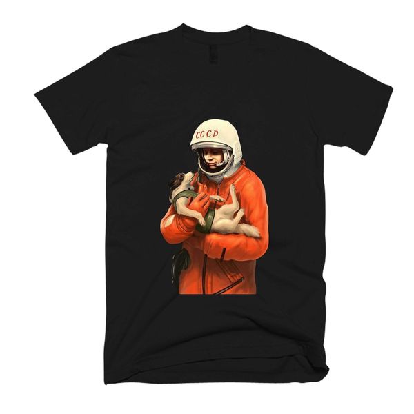 

jurij gagarin and dog men's new short sleeve casual tee t shirts sport hooded sweatshirt hoodie