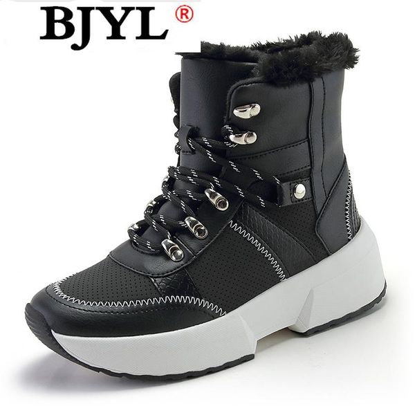 

women boots split leather super warm fur winter boots women black white shoes woman fashion ladies slim platform ankle