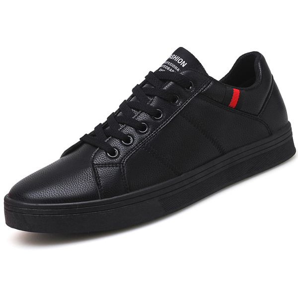 

brand leather men casual autumn fashion sneakers footwear rubber warm male flats shoe winter mens shoes sales man designer, Red;white