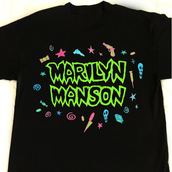 

rare new vtg marilyn manson ic men short sleeve hoodie designers t shirts sweatshirt