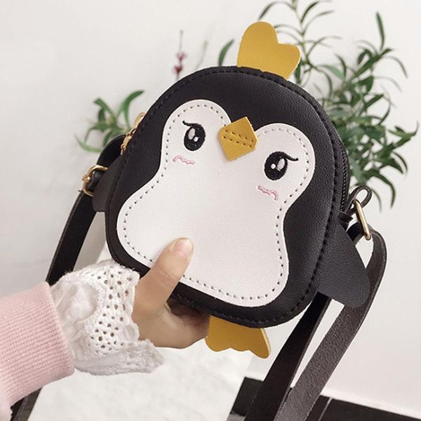 

cute penguin shape animal shoulder bag girls crossbody clutch leather mini bags pu leather mini messenger bag