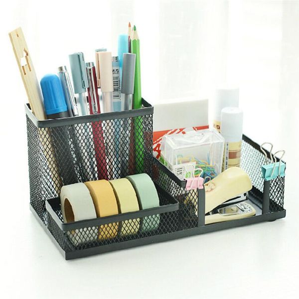 

2pcs holders mesh iron ornament container for holder decoration metal pen storage box gifts multifunctional bbymga lipper