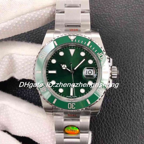 

super v11 version 904l steel n factory men's 40mm black green ceramic bezel 116610 watches mens dive noobf eta automatic 2836 watch, Slivery;brown