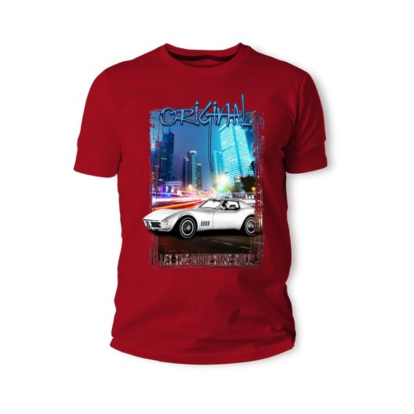 

new men's t shirt t-shirt american classic muscle car chevy corvette c3 weiss auto t shirt sport hooded sweatshirt hoodie