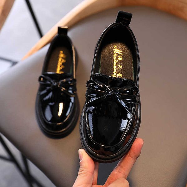 

elling designer brand new spring autumn boys girls children pu leather shoes fringe kid oxford tassel bow flats size 26-36 d806 classic luxu, Black;white