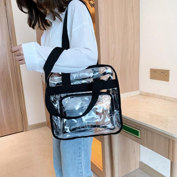 

female classic women shoulder messenger bag vacation ladies pvc transparent handbags elegant crossbody shoulder bag