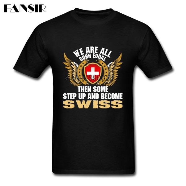 

men novelty white short sleeve custom men's some step up and become swiss switzerland flag family sport hooded sweatshirt hoodie men t