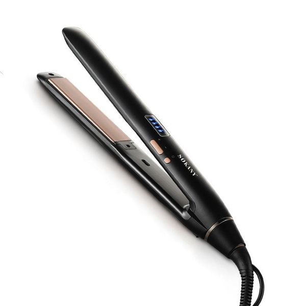 

flat straightening up smooth hair straightener to iron hairdressing plate ceramic 220 240v professional smoothing 750 tool bbynxt, Black