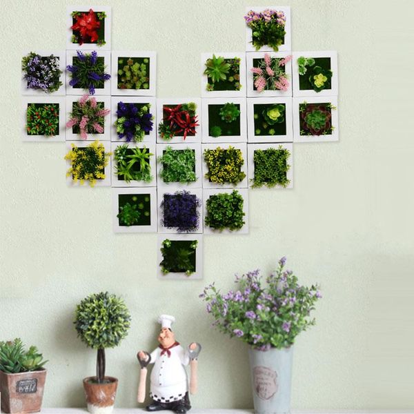 

1pc creative 3d stereo me simulation plant wood p frame wall hanging mural for home garden shop bar decor nice gift