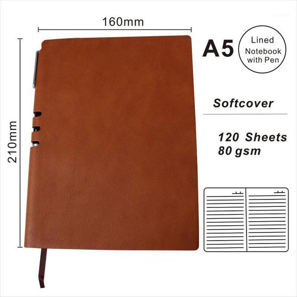 

a5 pu leather lined notebook with pen paper notepad custom logo daily agenda journals personal planner oem welcome1, Purple;pink