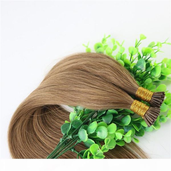

8a stick i-tip pre-bonded brazilian human hair 1g strand 100g one set, 20inch #1 #3 #33 30# 27# 22# hair extensions silky straight, Black