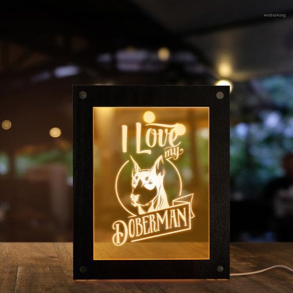 

frames i love my doberman customized picture frame lamp personalized portrait dig breed po kid room bedside sleepy accent lamp1