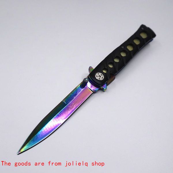 

titanium knives camping knife tactical folding rainbow pocket color 3cr13 blade alumium handle outdoor survival hiking knives aewme qynf