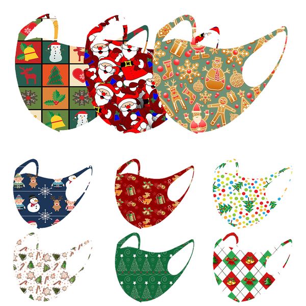 

designer face masks christmas face mask foreign trade explosion christmas holiday christmas tree printing ice silk mask space cotton mask