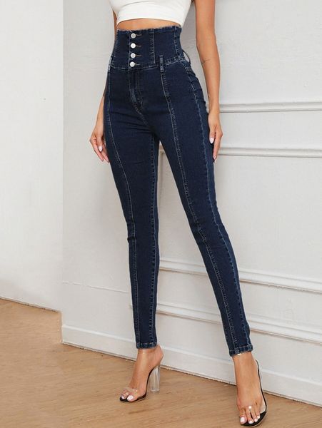 

super high waist skinny jeans s8vu#, Blue