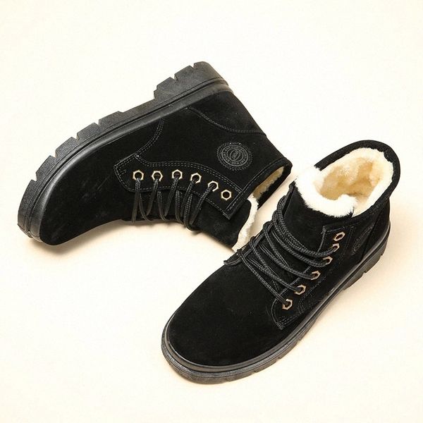 

hkxn women's boots winter snow boots ladies new warm plus velvet cotton shoes waterproof ankle cotton shoes t #n85u, Black