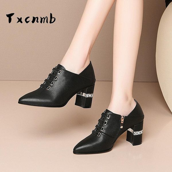 

office women's pumps fashion black beige color zipper cow leather square high heel shoes comfortable pumps