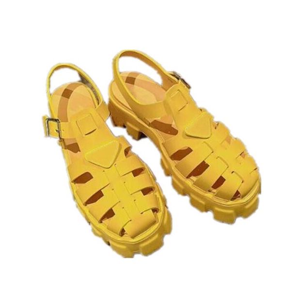 Fashion Master Brand Damen-Sandalen, dicke Sohle, runde Zehenpartie, Kreuzriemen, geflochtene Schnalle hinten, lässig, Strand, Schwarz, Blau, Rot, Orange, Grün