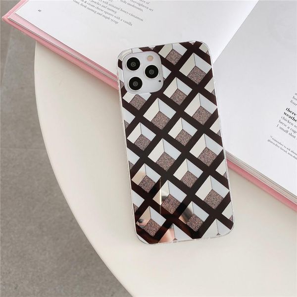 

flykylin phone case for iphone 12 11 pro max xr xs max 7 8 plus x se 2020 electroplated geometric soft silicone wmtpnh yyysports