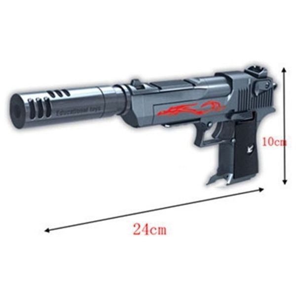 

5444building blocks gun colt bolt desert eagle assembly toy puzzle brain game model can fire bullets with instruction book 6