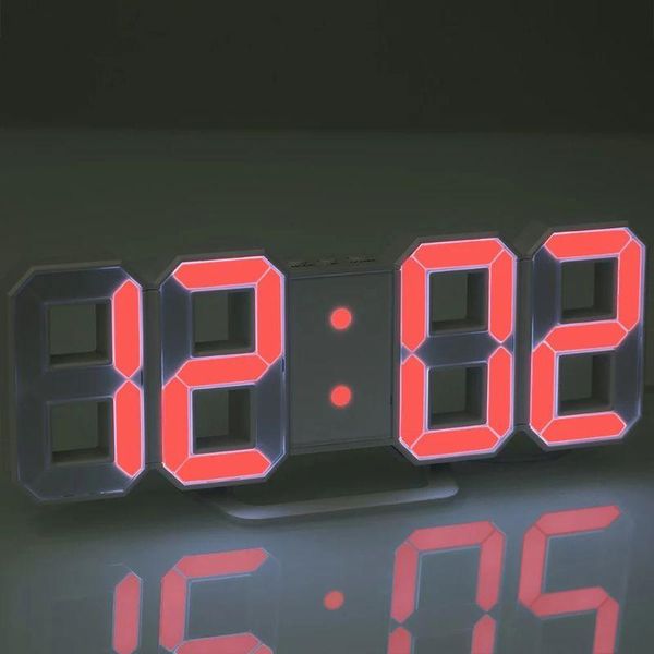 

3d светодиодные часы тревоги usb зарядки электронные цифровые настенные часы украшения дома j2ha