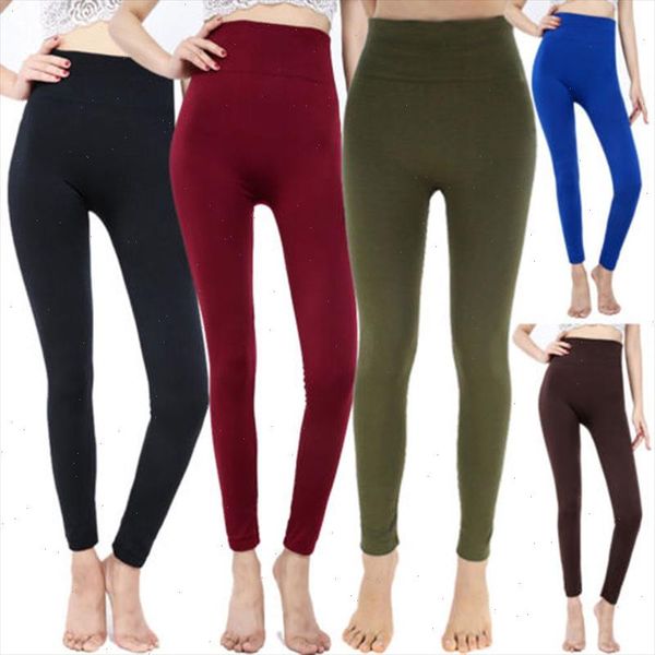 

fashion autumn winter leggings plus size velvet solid color slim women leggings black stretch seamless high waist leggings
