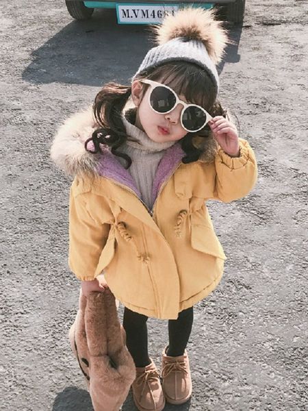 

82020 girls clothes children's new parka clothing foreign style baby winter down cotton padded jacket for children 9, Blue;gray