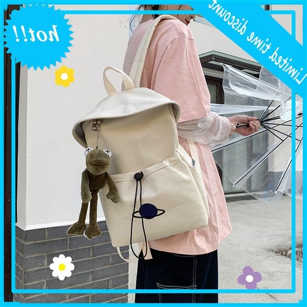 

canvas schoolbag women's 2020 new korean junior high school backpack